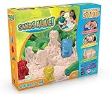 3D Safari Animal Sand Molds Set - 1 lb Sands Alive, 3 3D Animal Shapes, 2 Rollers And Play Sand Tray