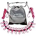 Travel Clothesline,4m/13ft Portable Retractable Adjustable Clothes Line Rope with 1 Waterproof Bag, 12 Clothespins, 13 Anti-Skid Clips for Outdoor and Indoor (Red)