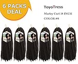 Toyo Tress Marley Hair For Twists 18 Inch 6packs Long Afro Marley Braid Hair 100% Kanekalon Synthetic Fiber Marley Braiding Hair Extensions (18