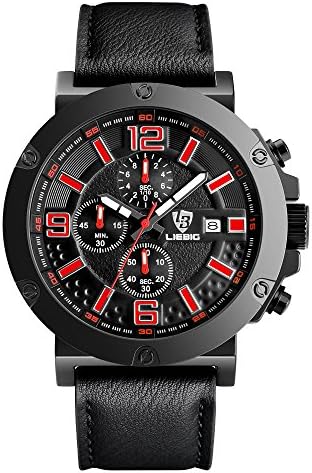 LIEBIG ZHG17 Fashion Quartz Watch with Large Face Military Style Waterproof Sport Stopwatch - Red