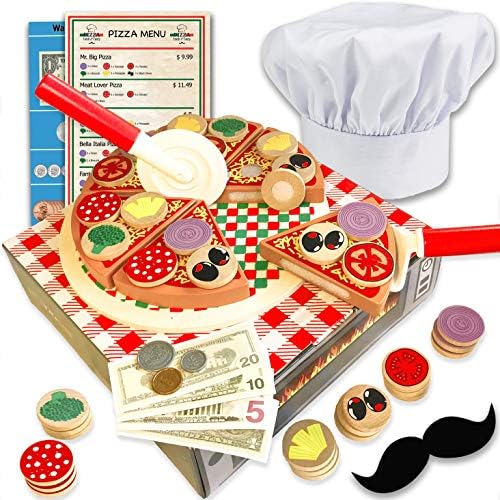 Wooden Pizza Toy for Kids Pizza Play 