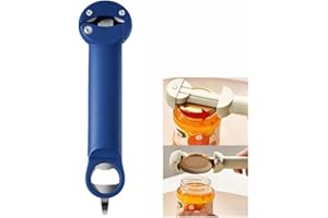 EBUTY Jar Opener Bottle Opener Lid Opener for Weak Hands, Arthritic Hands, Seniors,Low Strength and Children with Beer Opener Blue