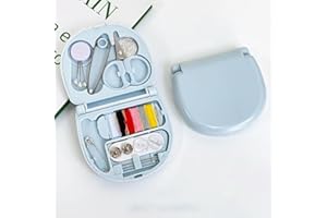 BoTiHoXi 2 Pack Sewing kit Mini Travel Sewing Kit for Adults, DIY Sewing Supplies Portable Sewing Tool Kits Plastic Sewing Box Beginner Friendly Emergency Sewing Repair Kit(Blue)