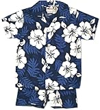 RJC Boys White Hibiscus Fern 2pc Set in Blue - 4T