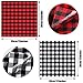 12 Sheets 12 x 12 Inch Christmas Buffalo Plaid Heat Transfer Vinyl Fabric Clothing Patches Vinyl Sheets Flannel Adhesive Iron on Vinyl for Clothes (Red and Black, Black and White)