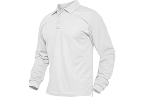 BIYLACLESEN Men's Jersey Golf Polo Shirts Outdoor Pique Performance Tactical Military Long Sleeve Shirts
