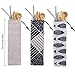 Sunshane Bamboo Travel Utensils Reusable Bamboo Cutlery Flatware Set Include Fork Spoon Knife Metal Straw Clean Brush with Carrying Bag (3 Set, Color Set 7)