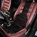 Zone Tech Black Wood Beaded Seat Cushion - Premium Quality Massaging Double Strung for Stress-Free Driving All Day,Universal Fit for Vehicles and Office Chairs (2 Pack)