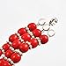 Jane Stone Red Bubble Necklace 3-Layer Illusion Necklace Wedding Bridal Jewelry(Fn0659-Red)