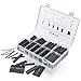 MulWark 415 Pieces 2:1 Assorted Black Heat Shrink Wire Wrap Tubing Assortment Electrical Connection Cable Sleeve Tube With A Handy Carrying Box-For Automotive,Household,Audio,Video Applications