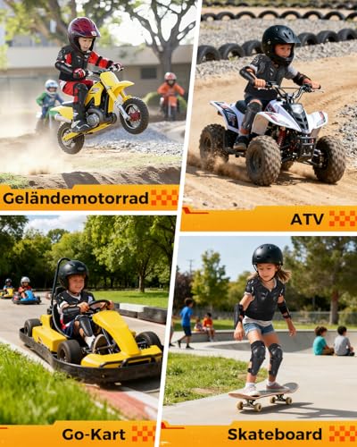 Children's Protective Set for Bicycle MTB Scooter, Adjustable Protective Clothing with Chest Area, Knee & Elbow Protection, Lightweight for Outdoor Activities
