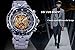 Winner Golden Movement Skeleton Stainless Steel Men Automatic Sport Wrist Watch