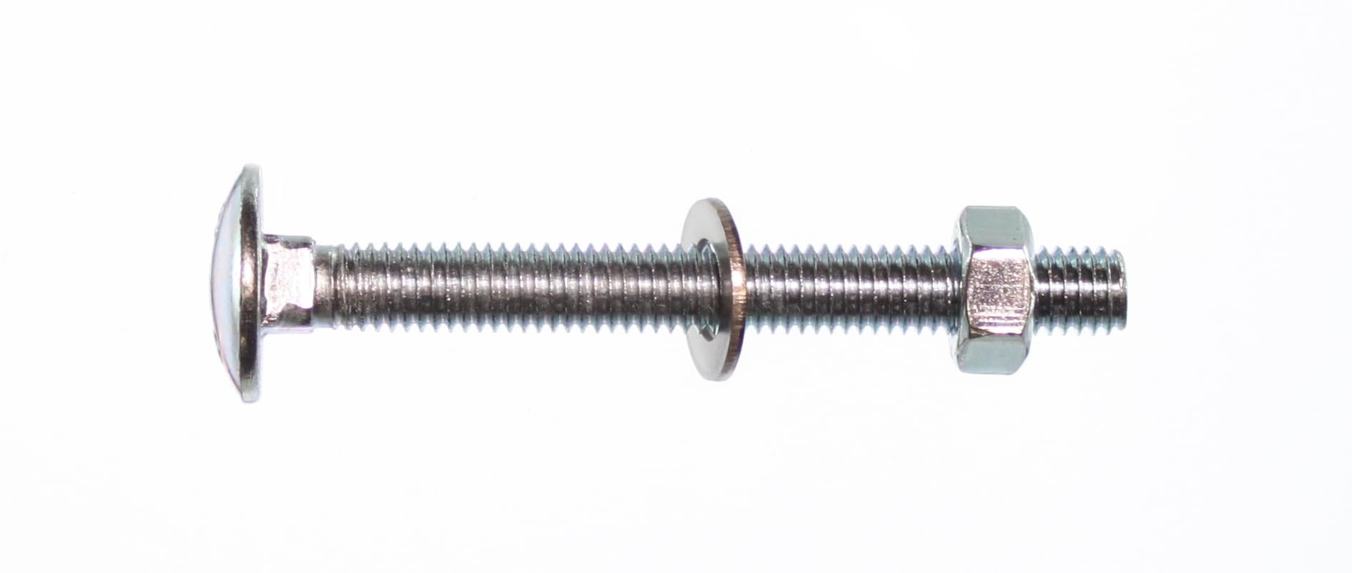 Carriage Bolt M10 x 150mm Cup/Dome head Square neck with Standard Nut and Washer - Zinc Plated (Packs of 6) (M10 x 150mm)