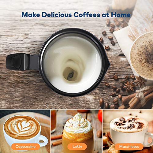 Milk Frother, Miroco Stainless Steel Milk Steamer with Hot &Cold Milk Functionality, Automatic Foam  - //coolthings.us