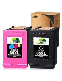 JARBO - Cartucho de tinta remanufacturado para HP 65XL de alto rendimiento, 1 negro + 1 tri-color, uso con impresora HP Deskjet 3755 3758 3752 3732 3730 3721 3720, 1 Negro+1 Tri-Color