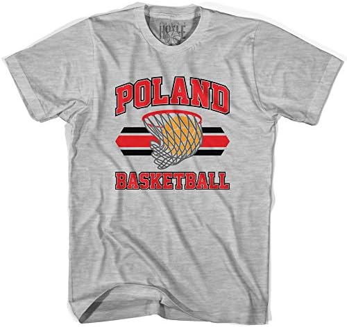 Poland 90's Basketball T-shirts, Grey Heather, Youth X-Small