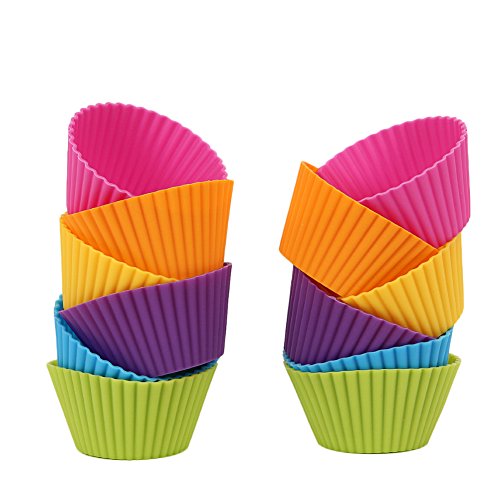 Mango Spot® Silicone Baking Cups , Cupcake Liners , Truffle Cups - 12 Pack, 6 Colors - Thumbnail 2
