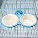 Pet Durable Bowl Cage Bowl,Pet Food Water Removable Bowls with Bolt Holder Hanging Cage Coop Cup Non-Skid Feeder Set Double Diners Portable for Feeding Dogs Cats Birds