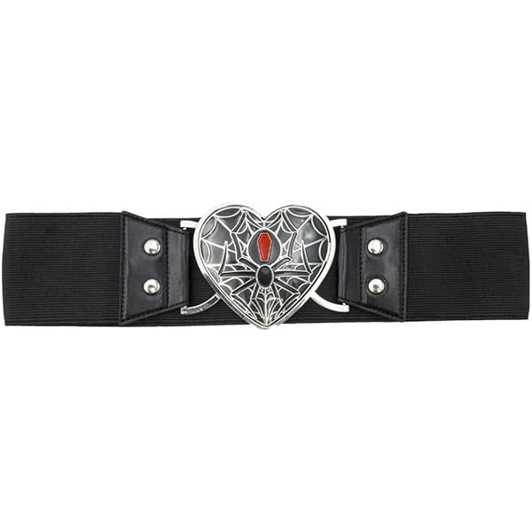 Kreepsville 666 Elastic Waist Belt Bat Silver Elastic Split Buckle