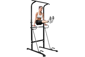 ONETWOFIT Multi-Function Power Tower,Adjustable Height Pull up Station Home Workout Bar Pull up Bar Push Up Home Fitness Workout Station Dip Stands Pull up Tower OT130