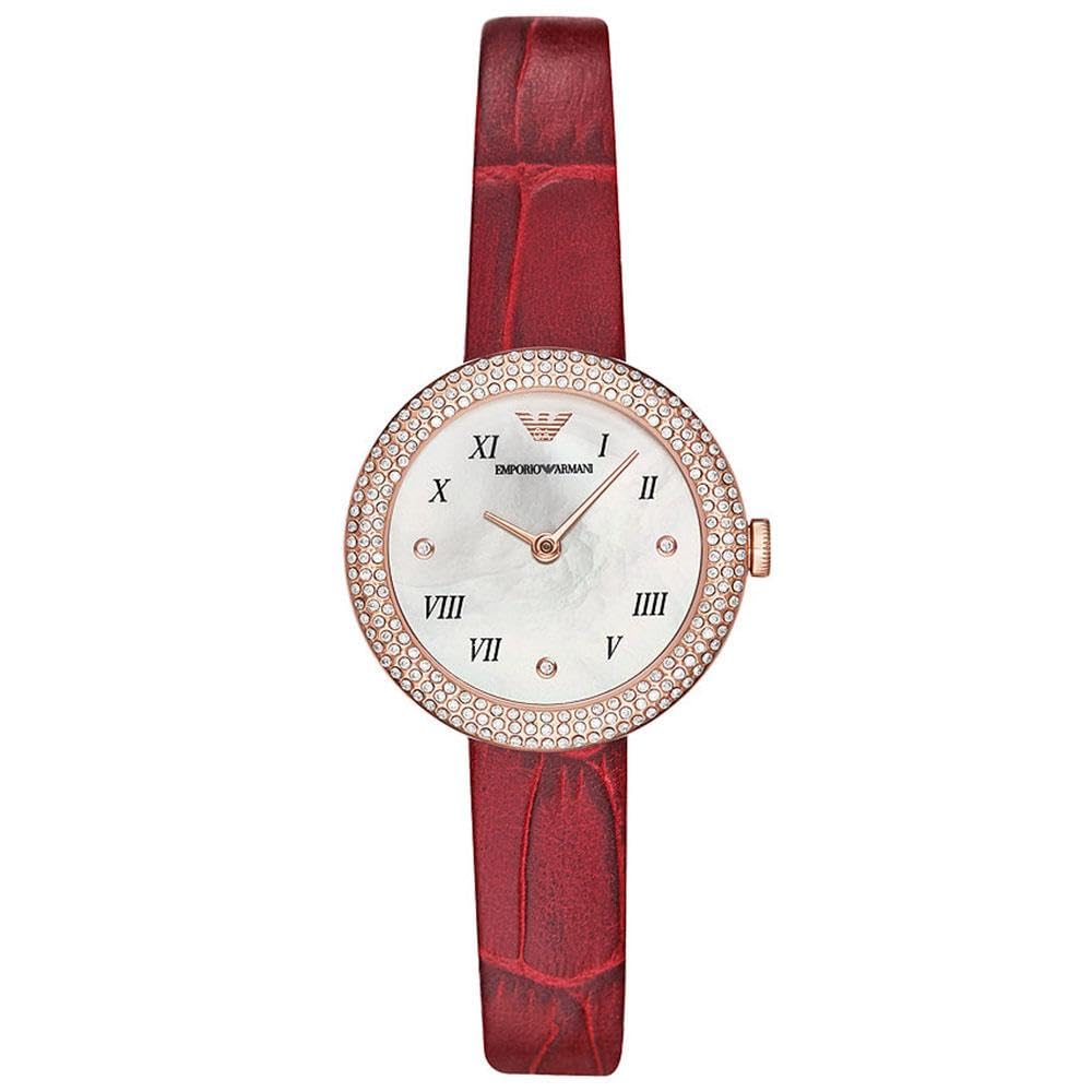 Emporio Armani Watch For Women, 30mm Quartz two hand movement with Leather strap