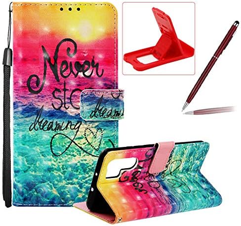 Strap Leather Case for Huawei P30 Pro,Wallet Flip Case for Huawei P30 Pro,Herzzer Stylish Elegant 3D Sunrise Scenery Pattern Magnetic Stand PU Leather Case with Soft TPU