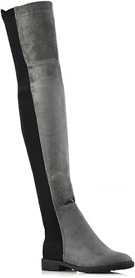 grey flat knee high boots