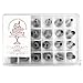Piping Tips Set By Amisk Birthday Cake Decorations Icing Assorted Nozzles Kit Baking Tools Also For Cupcakes Pastry Cookies Macarons Weddings | Durable Food Grade Stainless Steel | 24 Per Storage Box