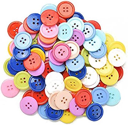 DaysAgo Generic DIY Random Color Set of 100 Sewing Buttons Craft for Kids DIY Toys, Plastic, Random Color, 20mm