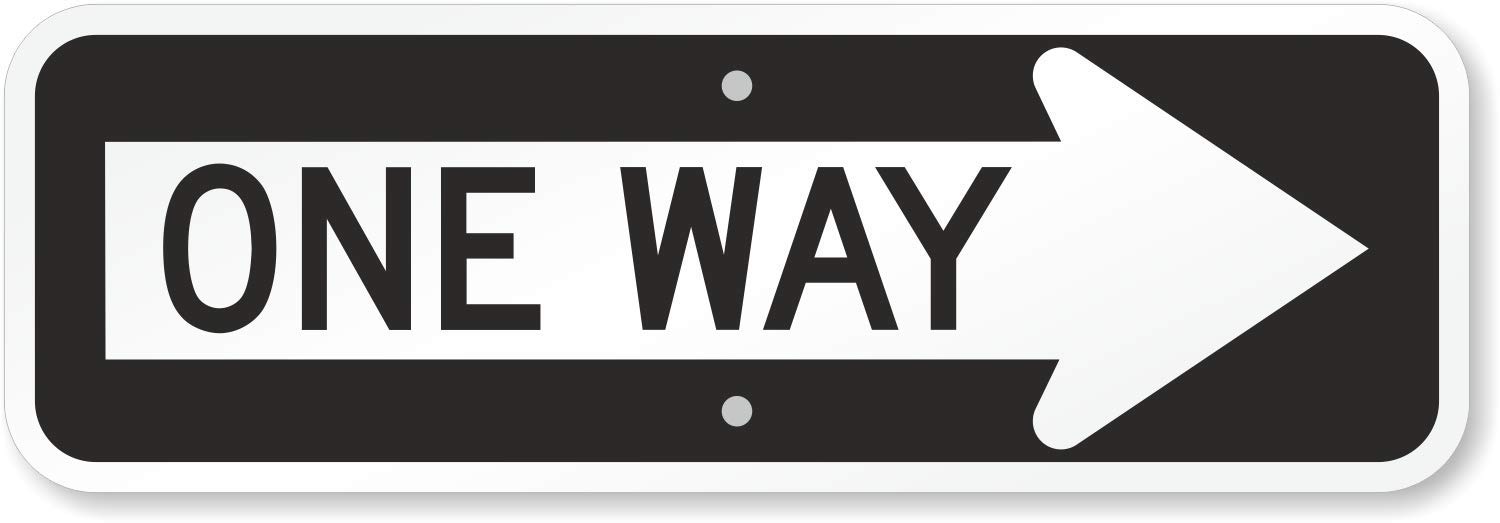 SmartSign MUTCD # R6-1R 3M Engineer Grade Reflective Sign, Legend "One Way" with Right Arrow, 6" high x 18" wide, Black on White