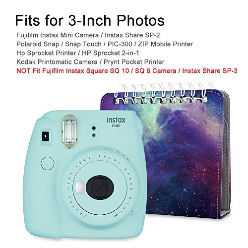 Fintie Calendar Photo Album for Fujifilm Instax - 64 Pockets Vegan Leather Photo Album for Fujifilm Mini 9 Mini 8+ Mini 90, HP Sprocket, Kodak Mini, Polaroid Camera 3-Inch Film (Galaxy)
