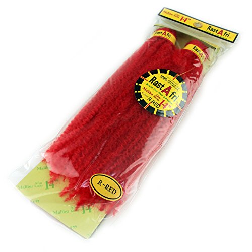 Rastafri Krinklepuffs Dread Marley Malibu Braid 14 Inch D Red
