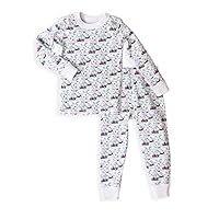 Toddler Long Sleeve Holiday Pajama Set - 100% Soft Organic Turkish Cotton- Unisex Boys/Girls - Wonderland Red Green White for Size 2T
