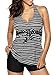 EVALESS Women's Striped V Neck Halter Top and Black Shorts Tankini Swimsuit Set