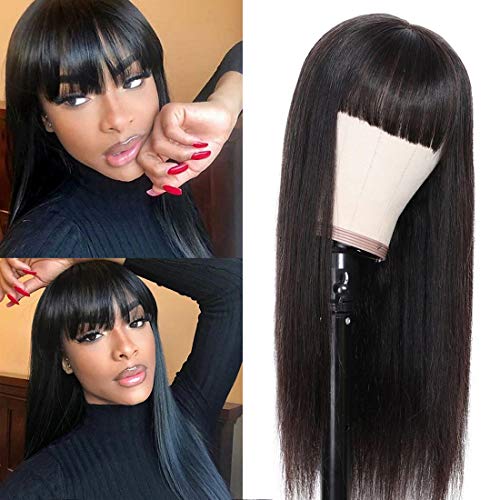 Brazilian-Straight-Machine-Human-Wigs-with-Bangs-Unprocessed-Virgin-Human-Hair-150-Density-No-Lace-Front-Straight-Human-Hair-Wigs-Glueless-Machine-Made-Wigs-for-Black-Women-Natural-Color-18inch