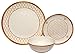 Melange 12-Piece 100% Melamine Dinnerware Set (Gold Nature Collection ) | Shatter-Proof and Chip-Resistant Melamine Plates and Bowls | Dinner Plate, Salad Plate & Soup Bowl (4 Each)
