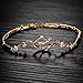 Kredy Women Bracelets, 18K Gold Elegant Double Heart Link Bangles Bracelets for Women Girls (Gold#1)