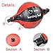 DJDZ Leather Boxing Speed Dodge Ball MMA Double End Punch Bag Floor to Ceiling Rope Training Punching Workout (Red & Black)