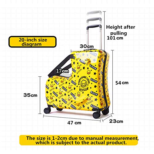 Portable-childrens-travel-thickening-trolley-caseUnisex-Travel-Tots-Kids-luggage-Yellow-duck-20