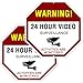 ATBAY Video Surveillance Sign Aluminum Waterproof Indoor Outdoor 24 Hours Security Alert Signs 12