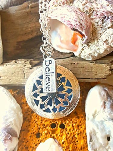 Aroma Locket Necklace,Diffuser Necklace,Believe Charm Necklace,Young Living Oils,Doterra Oils,Essential Oil Necklace,Aromatherapy Jewelry,Valentine's Gift,Handmade by Queen2Bohemian