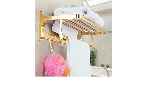 Colgadores de Toallas Percha Baño Dorado Gancho Plegable ...