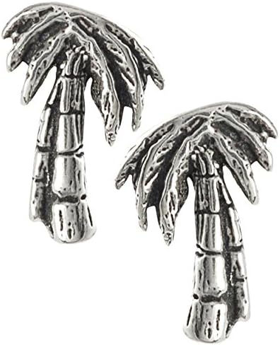 Alexandria Collection Sterling Silver Palm Tree Stud Earrings
