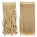 S-noilite 30 Inch(76cm) Straight Ash Blonde 3/4 Full Head Synthetic Hair Extensions Clip On/in Hairpieces 150g 5 Clips