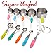 Marked Measures 10 Pcs Stainless Steel Measuring Cups and Spoons Set by CHOICE@HOME-Polished Stackable Set with 2 Rings Holder and Colorful Silicone Handles-Accurate Measurement for Cooking or Baking