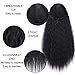 Stamped Glorious 22 Inch Curly Ponytail Extension Long Curly Drawstring Ponytail for Women Synthetic Corn Wavy Drawstring Ponytail Extensions Hair Pieces for Women(1B)