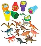 24 Dinosaur Collection Set 12 Dinosaurs and 12 Dino Stampers,