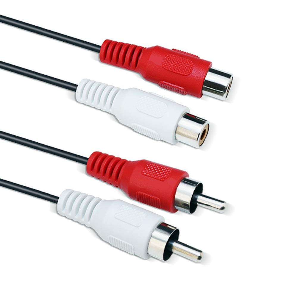 iYueMps 2 RCA Extension Cable 2RCA Male to Female Cable Left & Right Channel HiFi Cable for Speakers, Amplifiers, DVD Players and RCA Devices, 1m/3ft