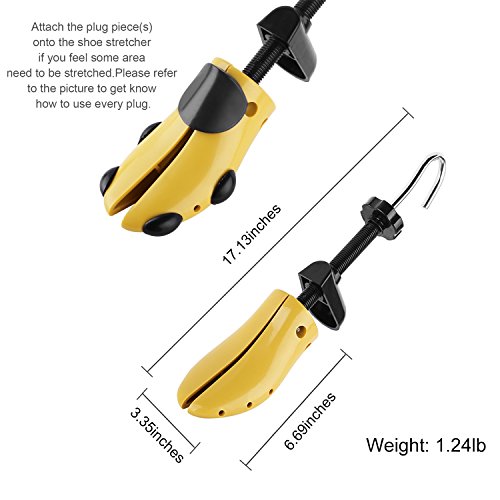 Eachway Pair of Professional 2-Way Premium Shoe Stretcher Tough Plastic Shoe Trees,Adjustable Length & Width Durable Shoe Shaper for Men and Women (Medium)
