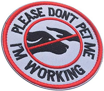 Junyee Service Dog Do Not Touch Tactical Morale Sew Iron on Patch PVC Badge Appliques